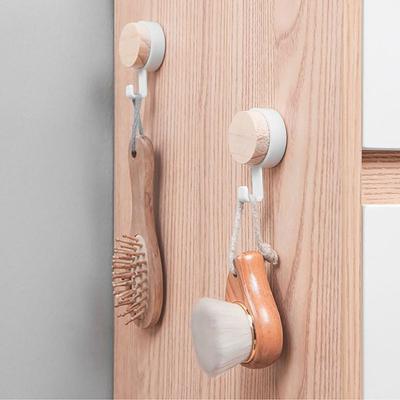 Self Adhesive Wooden Hooks Towel Organizer Racks Durable Wall Hangers Hooks  Kitchen
