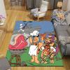 The Flintstones2 Flannel Pattern Square Carpet,Area Rug,Carpet Rug for Living Room Bedroom Sofa Playroom Decor,Non-slip Floor Mat