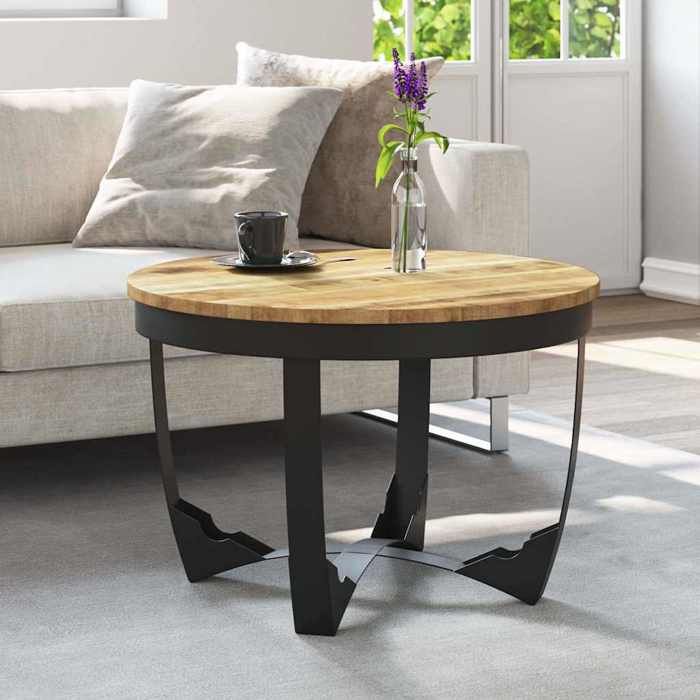 VidaXL Table d'appoint Bois de manguier brut 60 x 40 cm