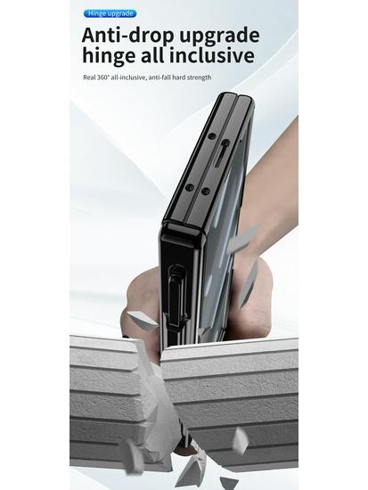 Samsung Z Fold7/6 Case: Dual Hinge, Pen Slot, Electroplated Transparent Shell, Full Coverage Protection.