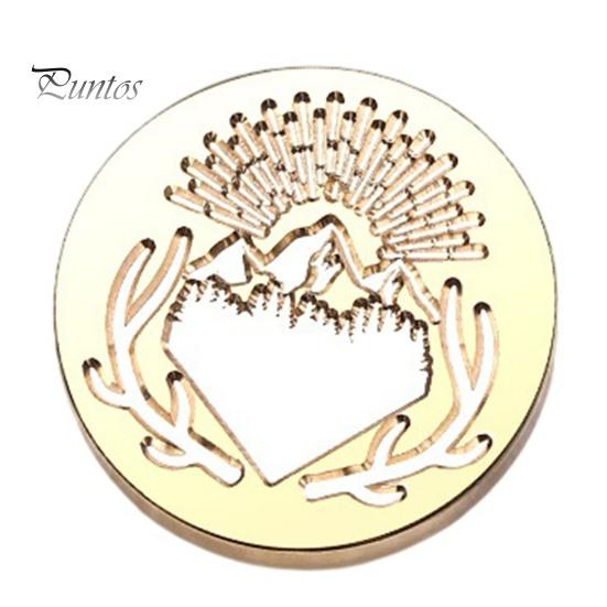 Personalized Letter Seal Brass Wax Stamp Head, Vintage European Embossed Relief Engraved Replacement Head Sealing for Wedding Invitation Envelope