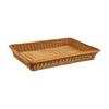 Faux-Rattan Woven Basket Versatile Low-Sided with Reinforced Rims