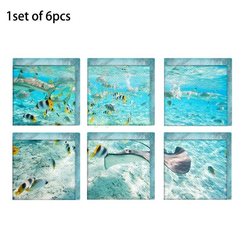 

24TE 6 Pieces/Set Non-slip Safety Shower Bath Tub Decal Self-adhesive Bathtub Sticker синий