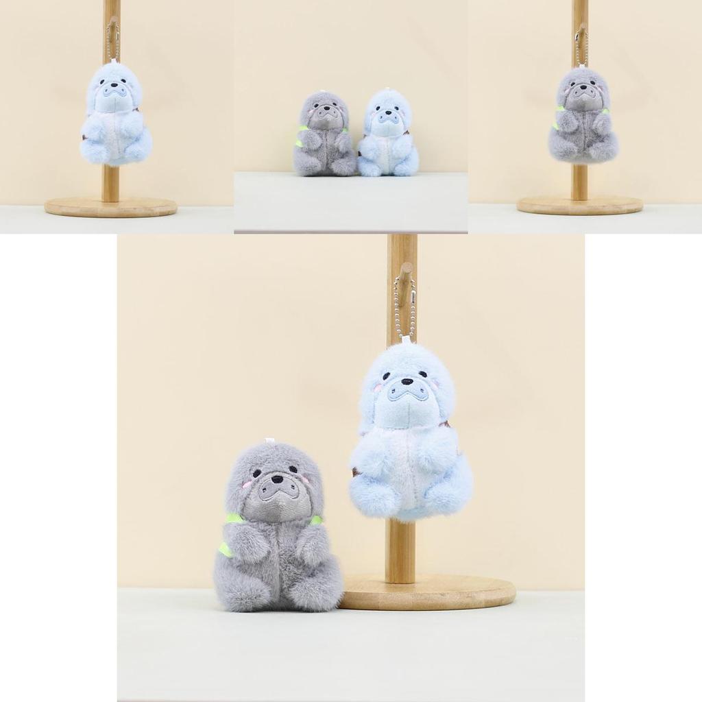 Charming Gray And Blue Gorilla Plush Toy Keychain For Bags And Backpack Accessories