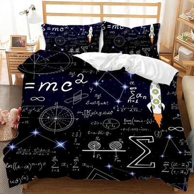 Mathematical Formula Prints Duvet Cover Set Creative Math Polyester Quilt Cover Twin King Full Size Comforter Cover For Kid Teen