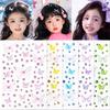 Aurora Butterfly Face Rhinestone Stickers: Shiny, Self-Adhesive Gauze Stickers for Children's Stage Makeup.