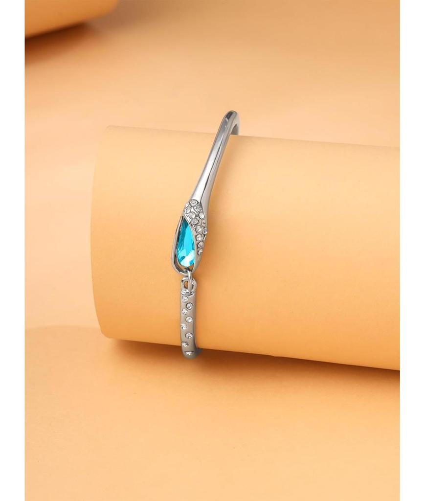 Armband für Frauen und Mädchen Blaue Kristallarmbänder für Frauen | Silberfarbenes blaues Kristallarmband für Mädchen | Geburtstagsgeschenk