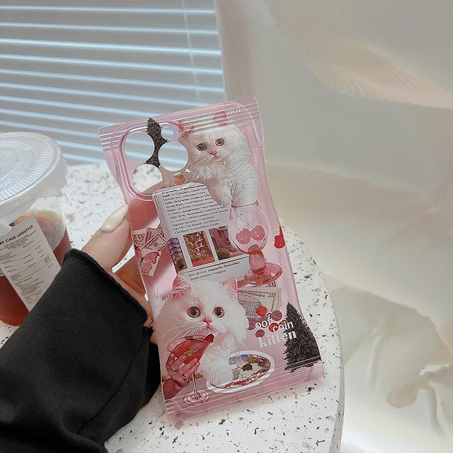 

Ins Label Butterfly Cute Cat Новый чехол для телефона 2022 года для Iphone 13 12 Promax 11 14 Pro Max Plus противоударная задняя крышка Капа For iphone 12promax