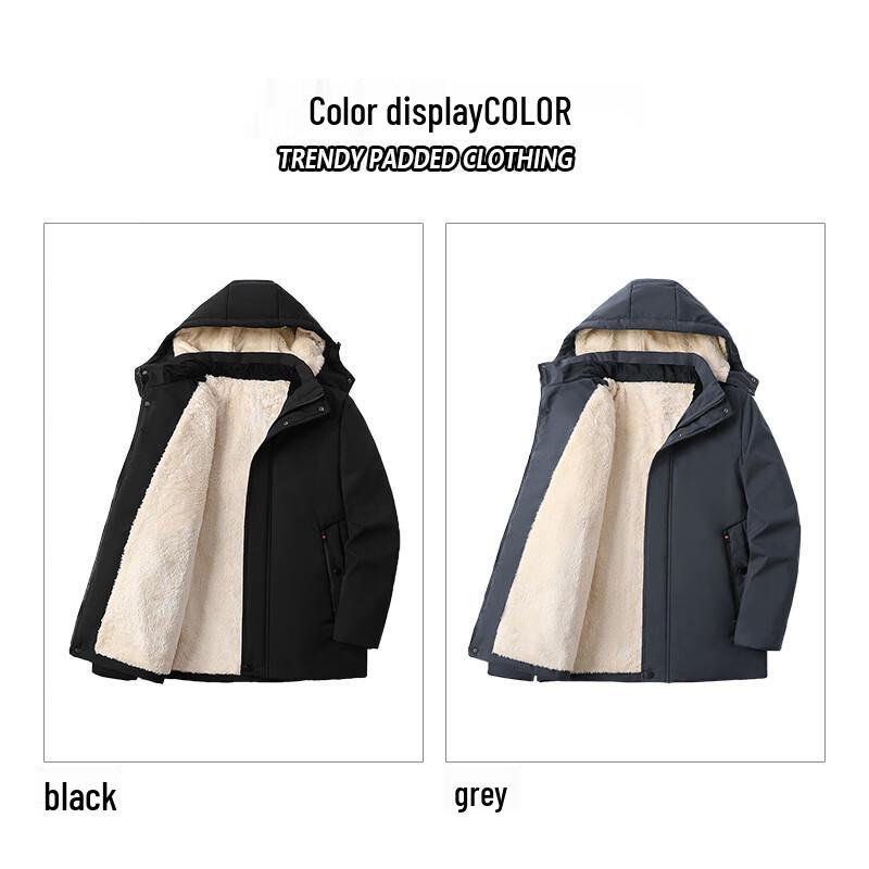 EASTERN CAMEL Herren Übergröße Kapuzen Sherpa gefütterte Winter Steppjacke