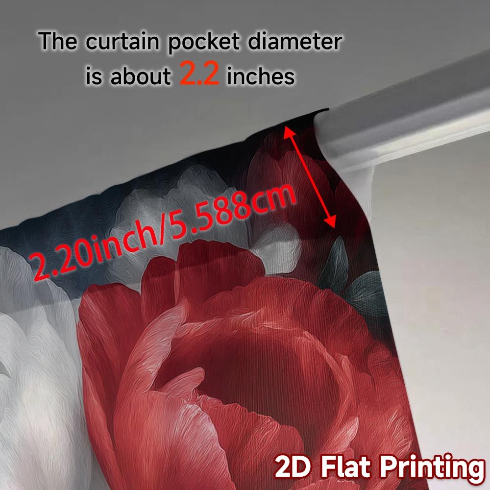 2D FLAT PRINTING 2pcs Curtains (Without Rod) Floral Harmony Design Easter holiday curtains with digital printing Versatile