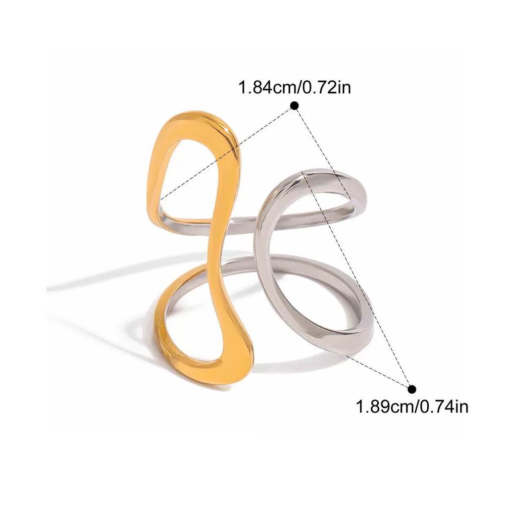 Yori 18K Gold Plated Stainless Steel Ring Collection Modern Fluid Designs for Everyday Formal Wear Durable Hypoallergenic