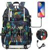 Kaiju No. 8 Printed USB Port Backpack Youth Student School Bag Large Capacity Travel Daypack