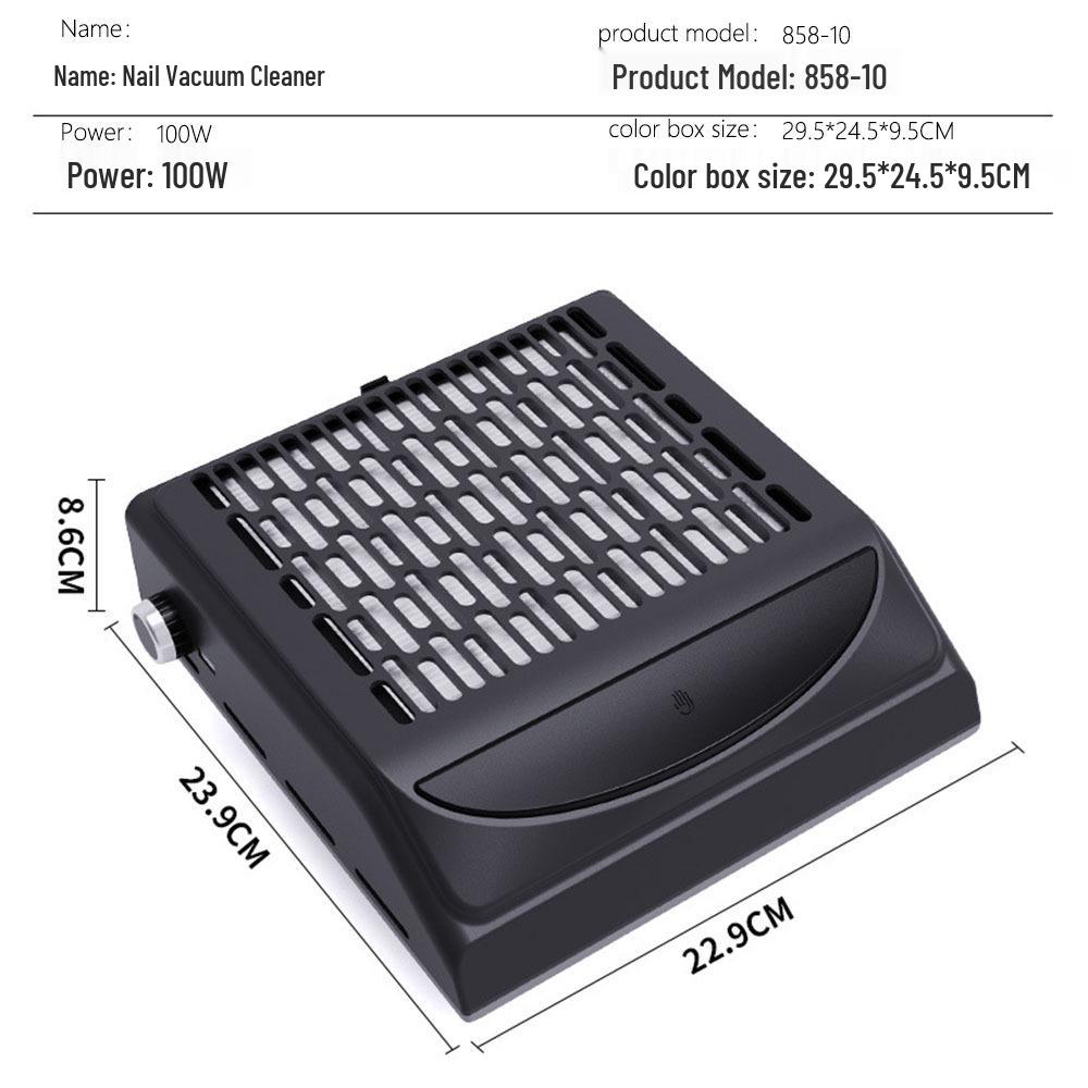 100W High-Power Nail Dust Collector with Adjustable Speed & USB Output, Japanese Filter Net Vacuum Cleaner