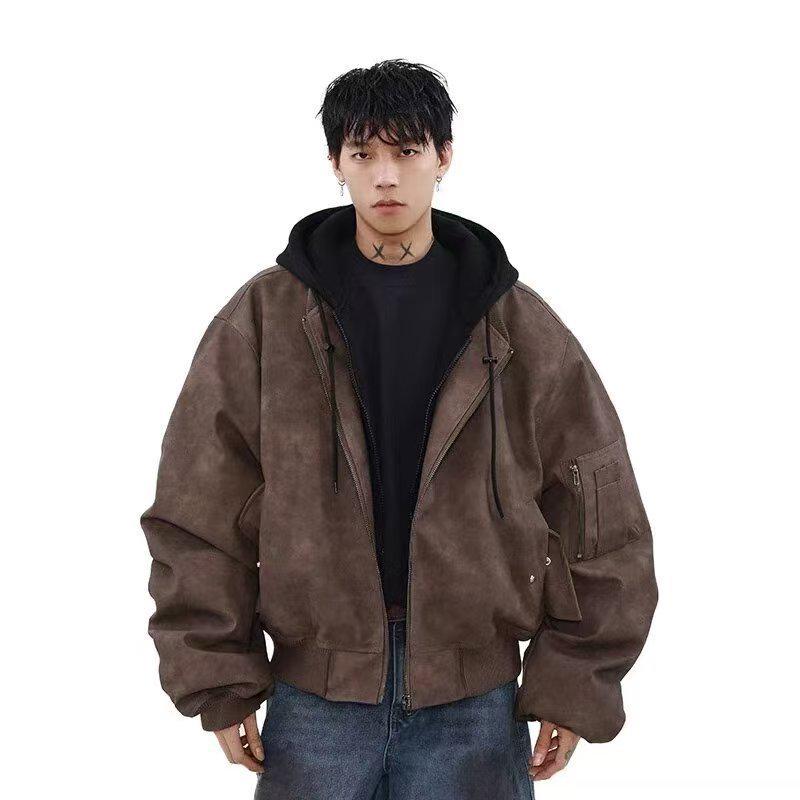 Men's 2025 Autumn Retro Cropped Jacket - High-End, Clean Fit, Streetwear Style