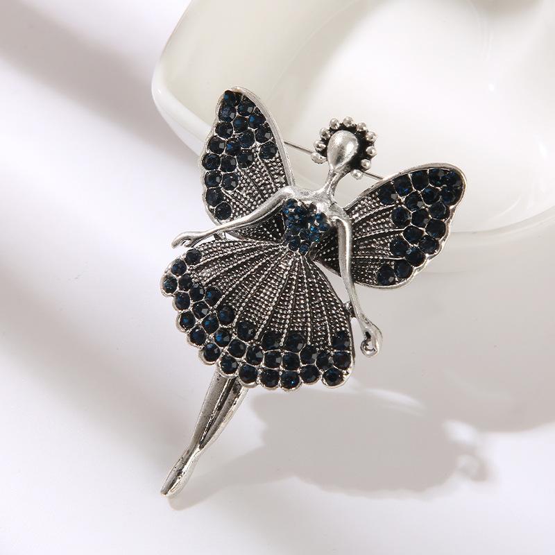 

Модна ретро брошка з інкрустацією діамантами, брошка для светра/піджака One Size чорний