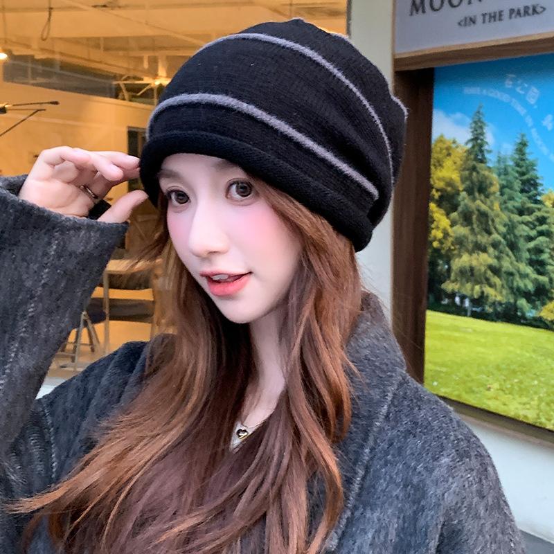 Autumn and Winter Warm Confinement Hat  Spring and Autumn Ear Protection Woolen Hat Face Showing Small Pullover Hat  Cool Hat