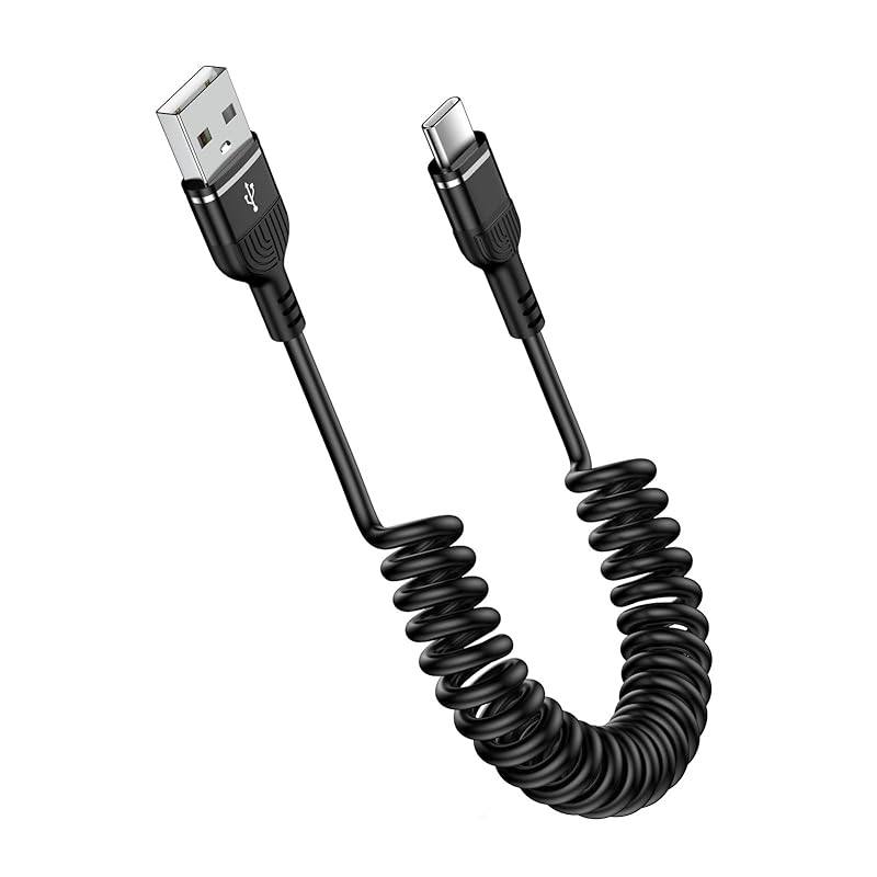 

Кабель Hootek USB Type-C, спиральный кабель 1,8 м, быстрая зарядка USB-A и USB-C 3A/совместимый с QC3.0, кабель для зарядки iPhone16, высокоскоростная передача данных Type C