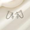 Yi Xuan Cross Earrings: Stylish Rhinestone-Inlaid, Street Style, Japanese-Korean Inspired for Women