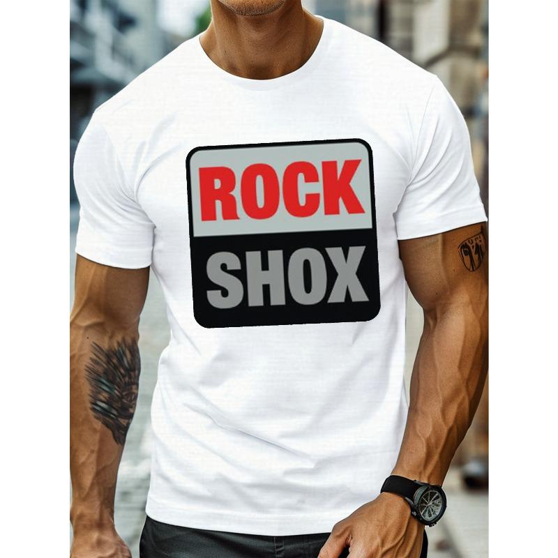 

Европейские размеры Мужская повседневная футболка с графическим принтом ROCK SHOX - Белая, с круглым вырезом, коротким рукавом, легкий летний топ с ярким красно-черным принтом S белый