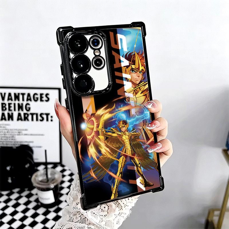 Anime S-Saint S-Seiya Plating Phone Case For Samsung Galaxy S24 S25 FE S26 Edge S23 Ultra S22 S21 Plus S20 Anti-Fall Airabag Cov