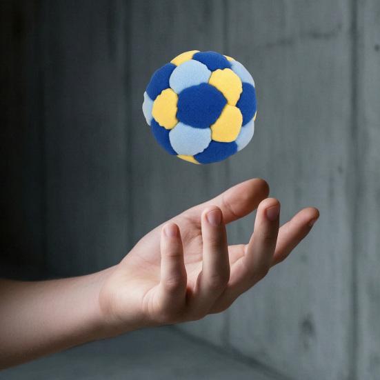 32 Panel Sand Filled Juggling Ball, Soft Footbag Toy for Kids Adults, Outdoor Soccer Kick Sack for Coordination