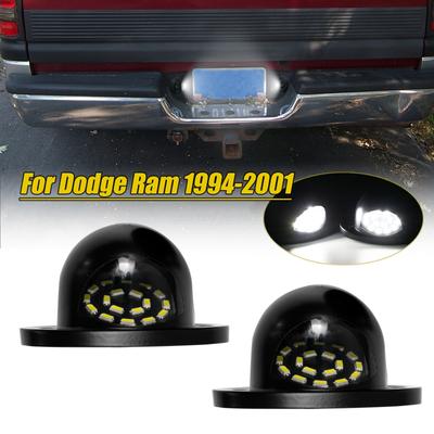 Pickup License Number Plate Light Rear Tail Tag Lamp Compatible For Dodge Ram 1500 2500 3500 1994-2001  6000K White 2Pack Truck