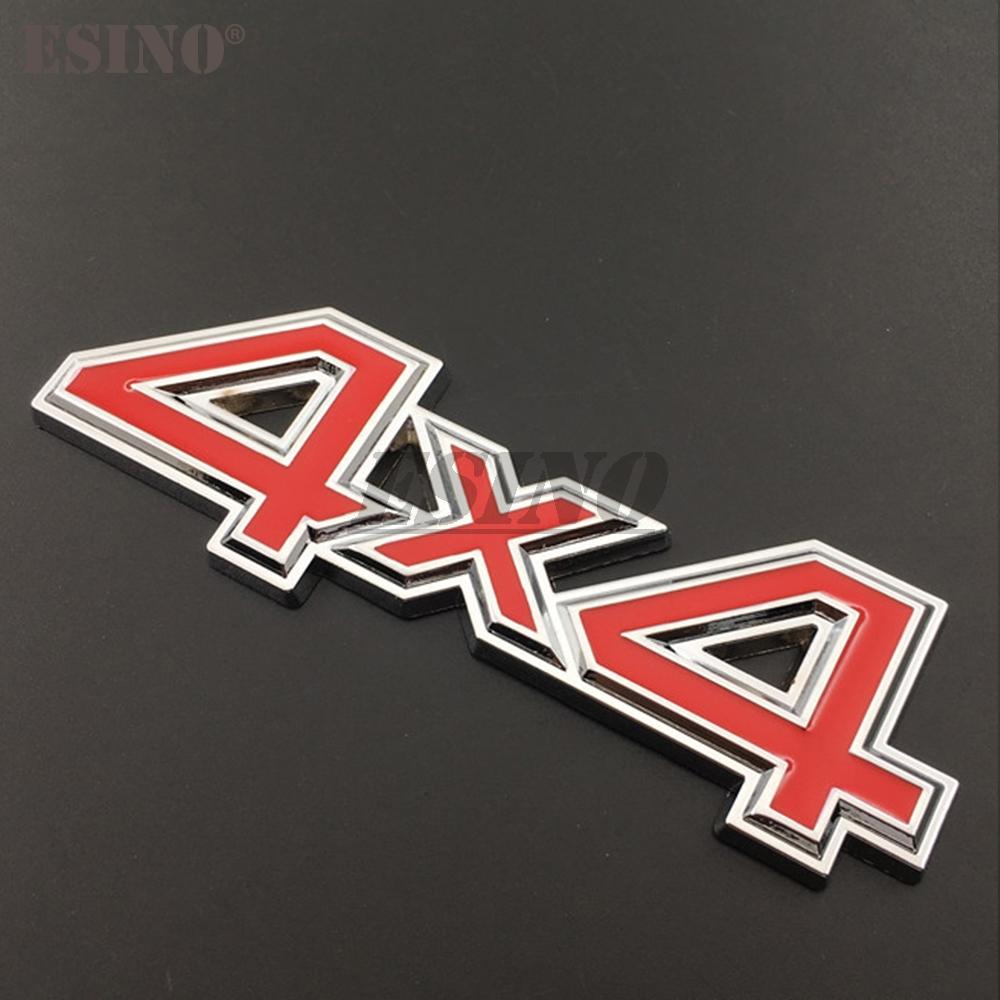 3D 4 x 4 4WD 4 Wheel Drive Offroad Car Metal Alloy Trunk Adhesive Badge Body Tailgate Displaceme Emblem