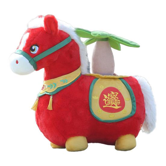 Horse Doll 2026 Chinese New Year Zodiac Horse Doll Plush Toy Multiple Sizes Red Auspicious Blessings Fortune Doll