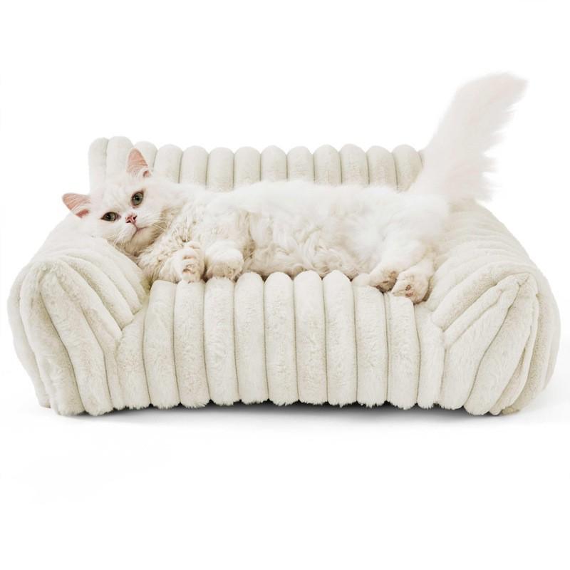 Waschbares Haustier-Sofa-Bett Hunde Katzen Kleine Mittlere Haustiere Weicher Plüsch Warmes Nest