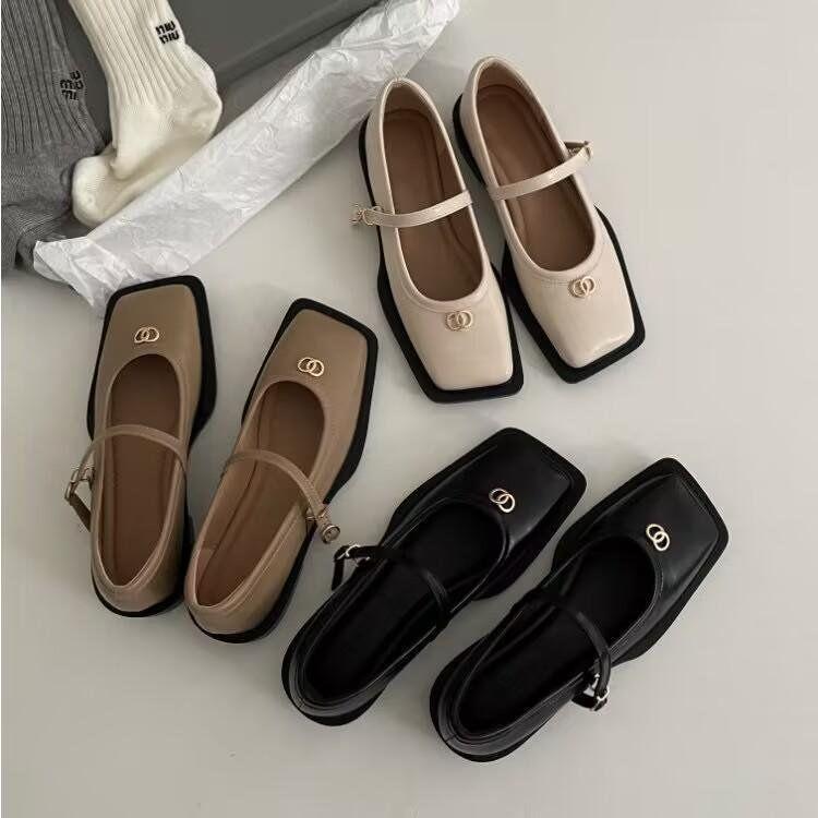 Korean Version of Thick Heel Grandma Single Shoes Women's Shoes Spring and Autumn 2025 New Retro Versatile Skirt Casual Ladyshoes