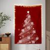 Cartoon Christmas Town Animal Wall Tapestry Santa Snowman Reindeer Gingerbread Tree Gift Merry Text Cute Holiday Home