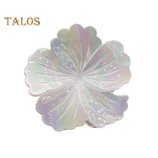 Women Hair Claw Flower Design Back Head Hair Clip Non-Slip Grip Bright Colors Shark Hair Claw Hair Accessory