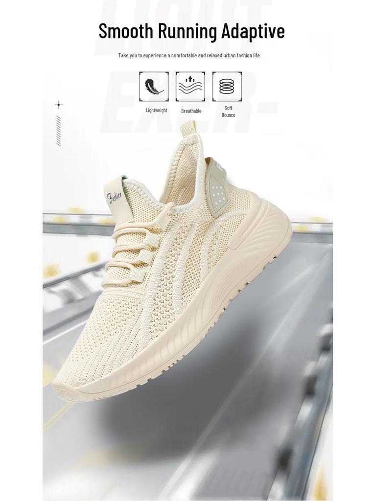 Women's Summer Slip-On White Sport Shoes, Soft Soles, Air Cushion, Non-Tiring Casual Footwear