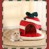 Christmas Cute Pet Winter Warm Pet Nest All Seasons Cat House Arctic Velvet Thickened Plush Cat Nest Mat