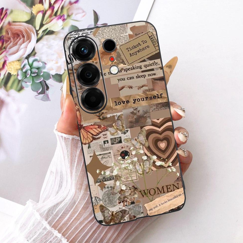 For Tecno CN5 Case For Tecno Camon 50 4G Cover Fashion Butterfly Cute Cat Cool Painted Soft Phone Casing For Techno Camon50 4G