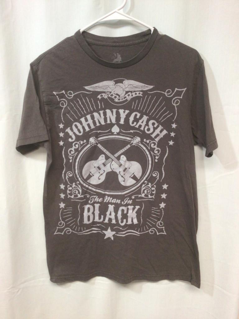 Johnny Cash (Man in Black) Women’s Gray Large Cotton T Shirt T8