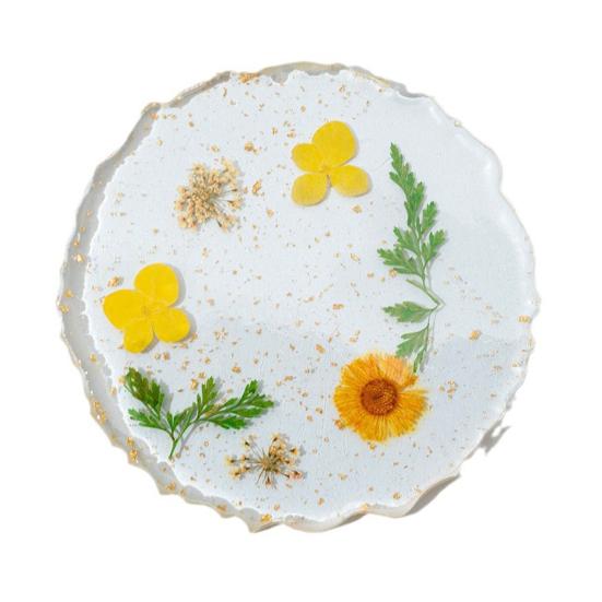 

Real Dried Flowers Coaster Heat-Resistant Cup Mat for Home Kitchen Transparent Resin Handmade DIY Decor Unique Gift for Women F