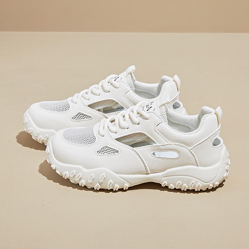 

Новые корейские женские кроссовки на толстой подошве, увеличивающие рост - Дышащая сетка, трендовые спортивные, повседневные, легкие кроссовки для ходьбы 40 бежевый