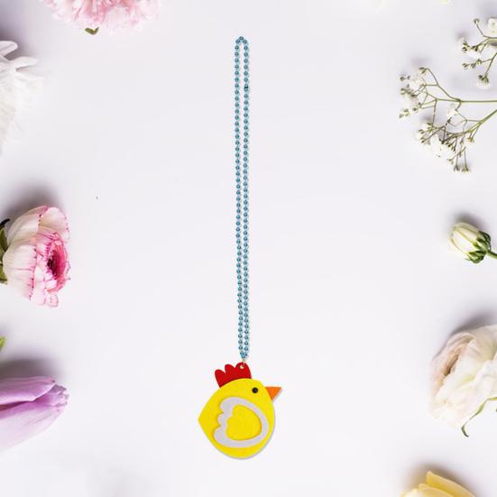 Easter Necklace Cute Bunny Carrots Colorful Egg Chick Pendant Exquisite Elegant Festival Dress-Up Carnival Decoration Plastic Beaded Chain Easter