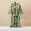 Cotton Fashionable Printed Half Sleeve Kimono Bathrobe for Spring and Summer Thin Home Wear Absorbent Quick Drying Sleeping Robe