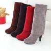 Elastic Frosted Fleece Tall Boots Spring and Autumn Women's Boots Leg Trimmer Over Knee Boots Knight Boots