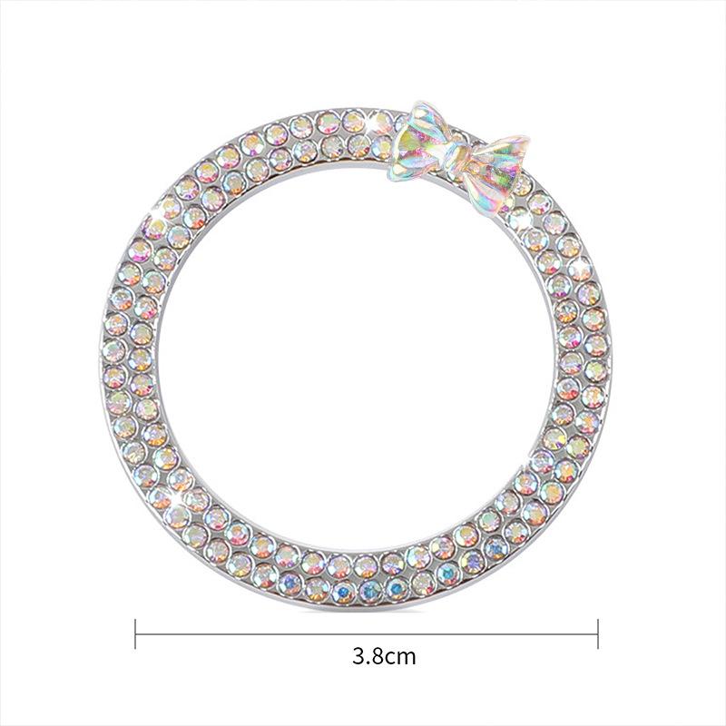 1pc Automobiles Start Switch Button Decorative Diamond Rhinestone Ring Auto SUV Car Decorative Accessories Interior for Girls