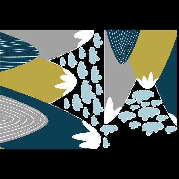 Stickers muraux enfants - Décoration chambre bébé - Autocollant Sticker mural géant enfant montagnes scandinaves DONKA - 80x120cm