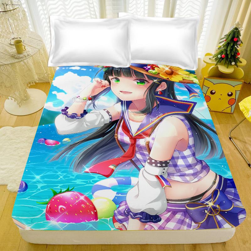 

Подарки для фанатов Аниме Love Live School All Stars Постельный набор и наволочка, Постельный набор с простыней на резинке с аниме-персонажами для мальчиков и девочек 90x200cm