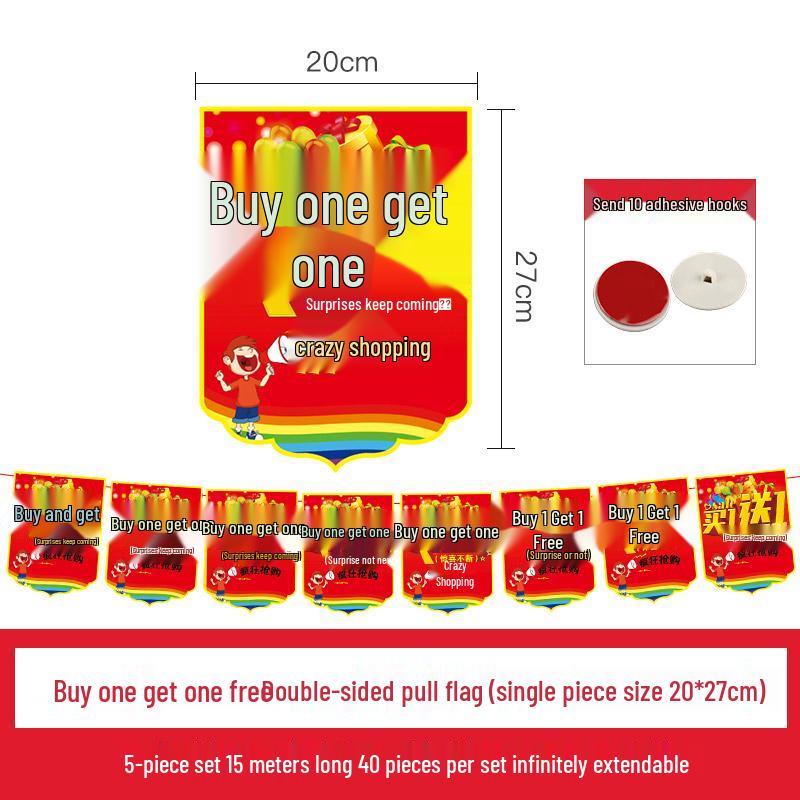 Grand Opening Celebration Bunting: Store Anniversary Decorations & Hanging Flags for Mall or Supermarket