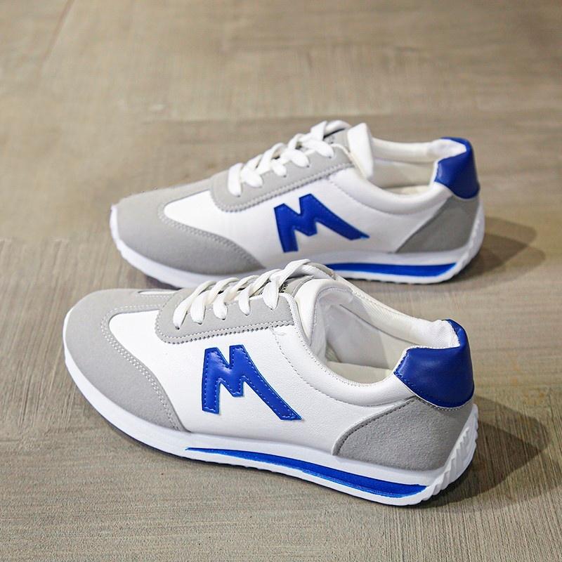 

Fashionable Round Toe Comfortable Non-slip Casual Sneakers Spring and Autumn New Sexy Lace-up Flat Running Shoes for Women 36 синій