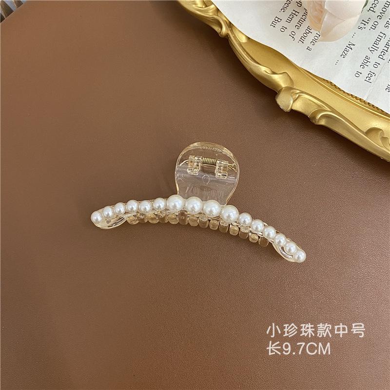 

Elegant Pearl Hair Clip Transparent Design Durable Plastic Material Suitable for Various Hair Types Stylish Hair Accessory with Secure Grip One Size білий