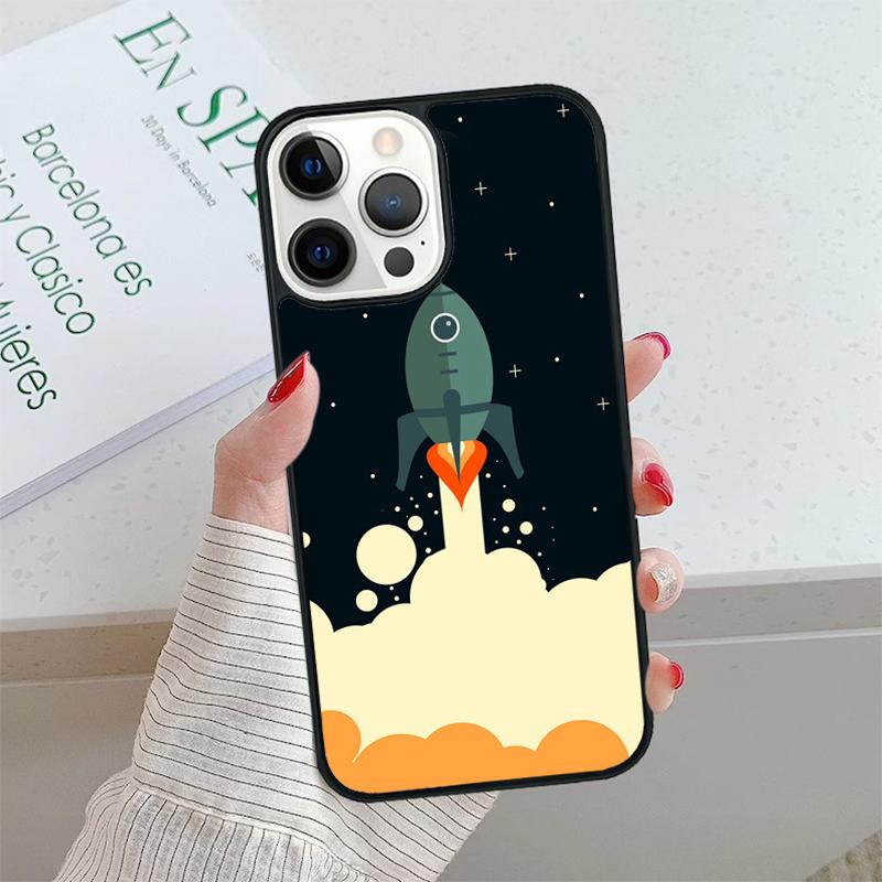 Cartoon Rocket Phone Case cover For iPhone 17 Air 15 16 16e 14 13 Pro Max Coque 12 11 Pro Max For Apple PLUS fundas