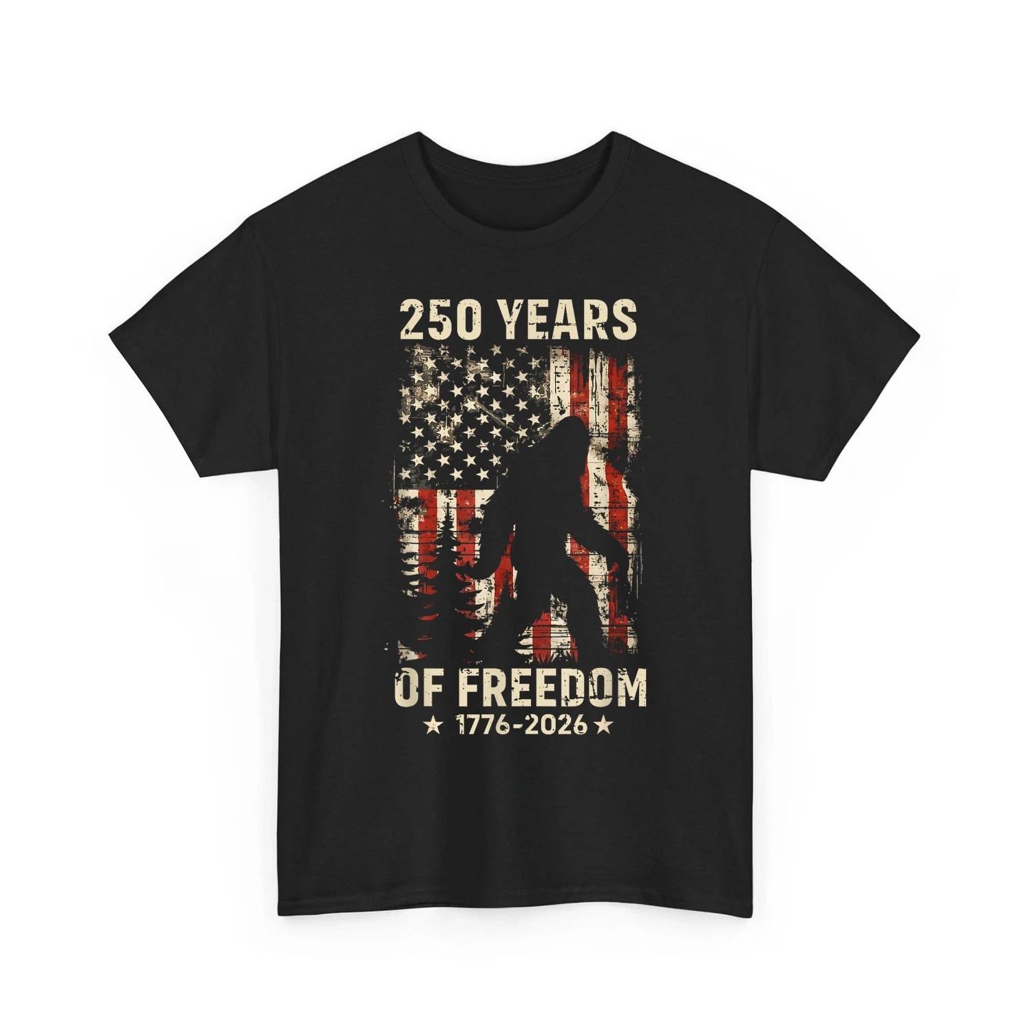 Bigfoot Rock and Flag 250 Years 1776-2026 250th Freedom Vintage Unisex T-Shirt S