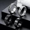 Rotatable Titanium Steel Moon & Stars Ring for Men - European & American Style Stainless Steel Couple Ring